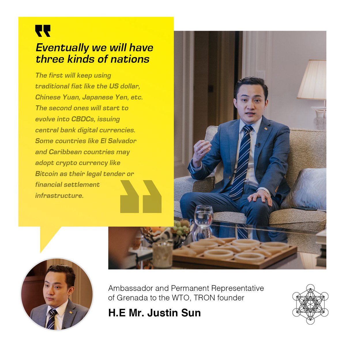 trondao's tweet photo. "Eventually there will be 3 kinds of nations:
1⃣️Keep using traditional fiat like the USD.
2⃣️Start to evolve into CBDCs, issuing central bank digital currencies. 
3⃣️Adopt crypto currency as their legal tender or financial settlement infrastructure." - H.E Mr. Justin Sun https://t.co/tMo14eCk9H