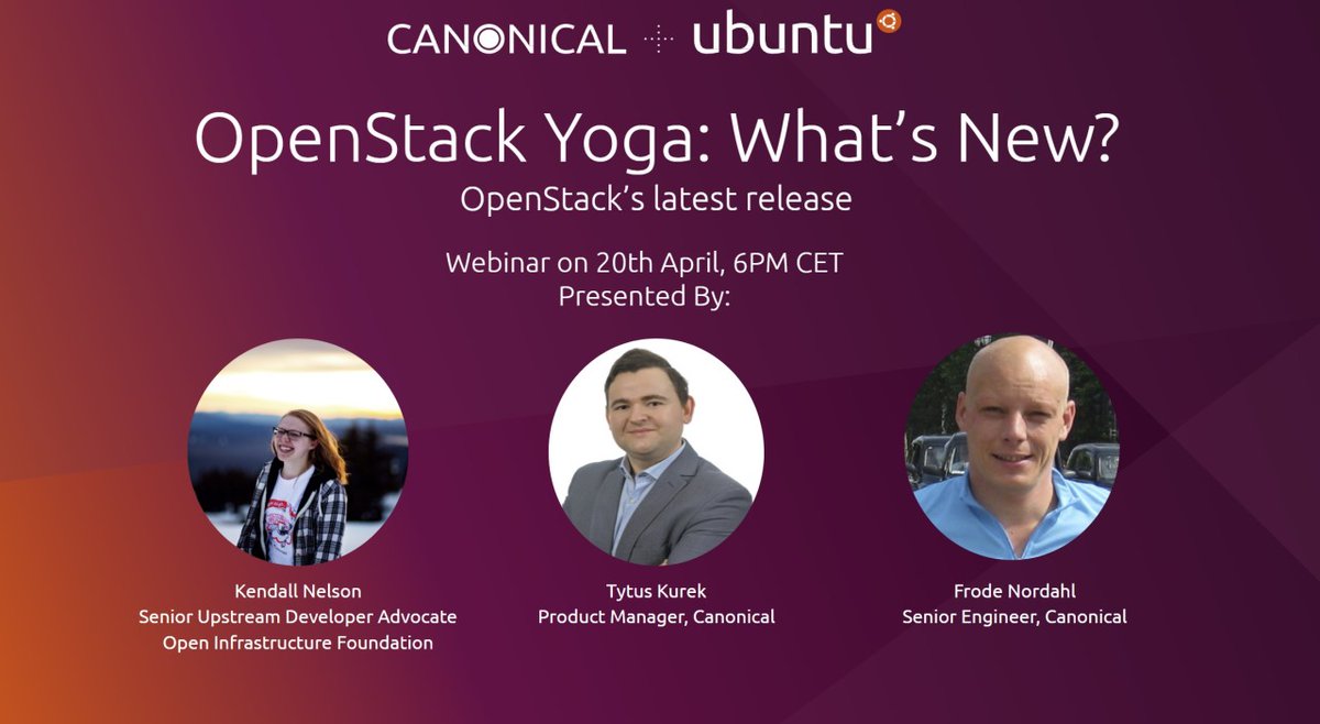 ubuntu's tweet photo. Hear. Hear. The new release of OpenStack is here! Want to learn more about this 25th OpenStack release? Join us on April 20th, 6pm CET to ask your questions and gain insights into this latest release.
Register today: https://t.co/K1jx73G3iy
#OpenStack #OpenStackYoga #opensource https://t.co/H9dOWZWwaU