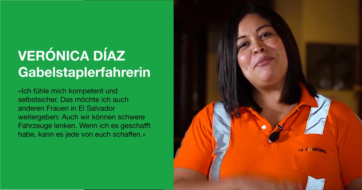 BrueckeLePont's tweet photo. Verónica Díaz ist die erste #Gabelstaplerfahrerin in ihrer Firma in El Salvador. Dank dem Projekt Vista Hermosa und der Qualität ihrer Arbeit konnte sie die Vorurteile gegenüber Frauen in diesem Beruf überwinden. https://t.co/t4SAYQ8c17
#frauenrechte #gleichstellung #brückelepont https://t.co/COL0YTwfKi