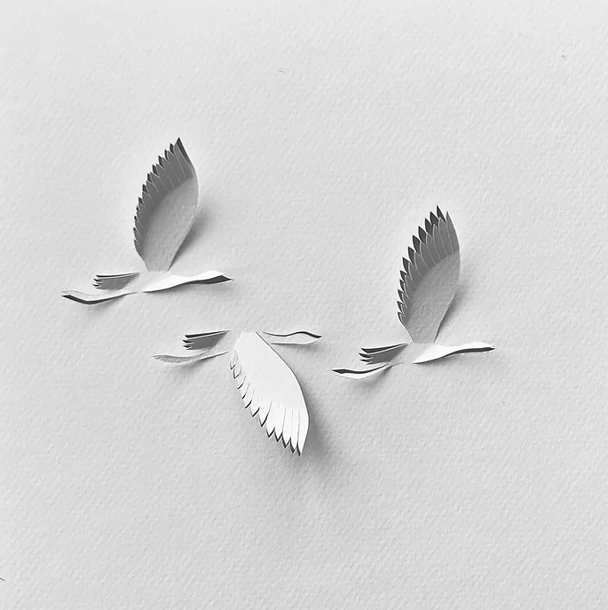 WomensArtForAll's tweet photo. Anna Maria #Bellmann #WomensArt #ArtByWomen #Paperart •Three Cranes• https://t.co/WS73Larlm3