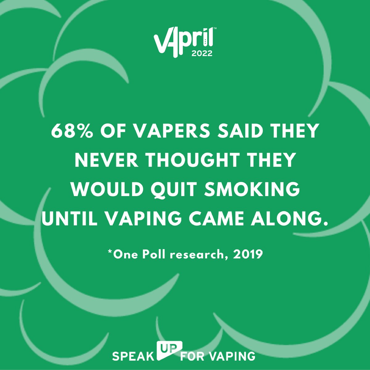 Vaping_Industry's tweet photo. 65% of vapers said they never thought they would quit smoking until #vaping came along. The #VApril website has tonnes of advice to help you make the switch that could see you quitting smoking for good.

For advice on how to #StartVapingStopSmoking ⬇️
https://t.co/MIFmDVIRzD https://t.co/pMDmd5I1aG