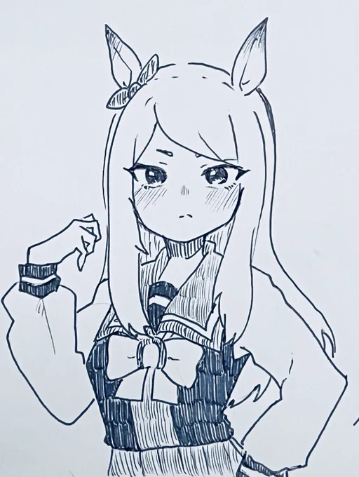 今日はいろんなウマ娘描いたけど、マックちゃんが1番描きやすかった…。 https://t.co/NmEpAW6ahC 
