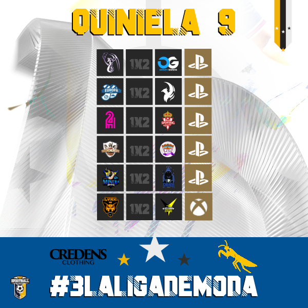 😎¡¡Vuelve la Quiniela con más 𝐟𝐥𝐨𝐰 del momento, vuelve <a href="/CredensClothing/">Credens Clothing</a>!!

👀¡Se el máximo acertante de la semana y 𝐠𝐚𝐧𝐚 un increíble premio Credens!🎁

🔗credensclothing.com

🤔¿Cómo conseguirlo? ⬇️

✍️ Rellena 1X2
▶️ Sigue a <a href="/CredensClothing/">Credens Clothing</a> &amp; <a href="/PLGeFootBall/">PLG España</a> 
🔄 RT