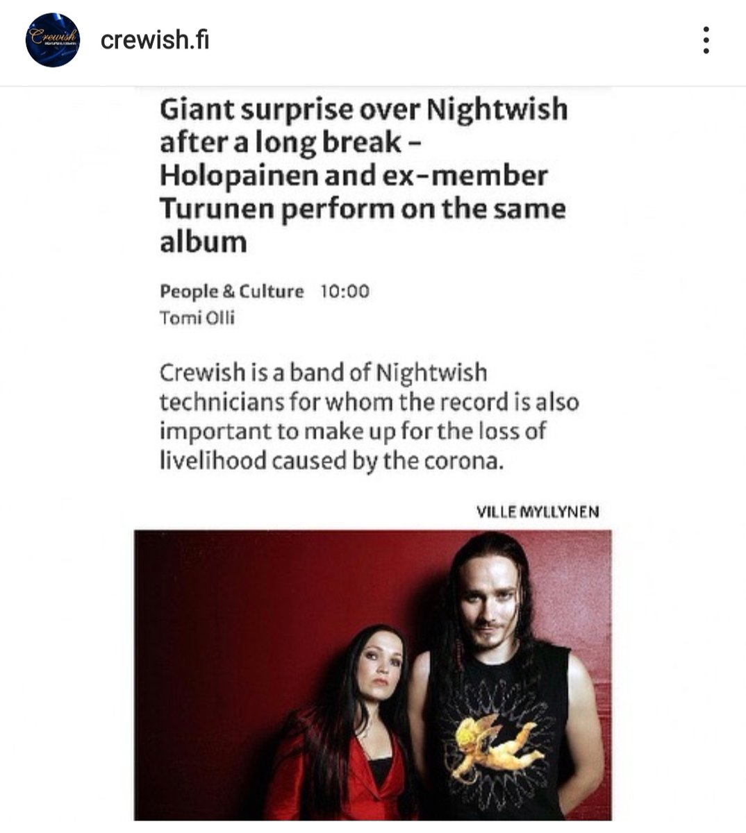 suomi_tarja's tweet photo. @tarjaofficial featured on Crewish's upcoming album alongside Tuomas Holopainen! 
Info&amp;picture by Crewish/Maaseudun Tulevaisuus
#tarja #tarjaturunen #crewish #tuomasholopainen https://t.co/FkICtc1YCm