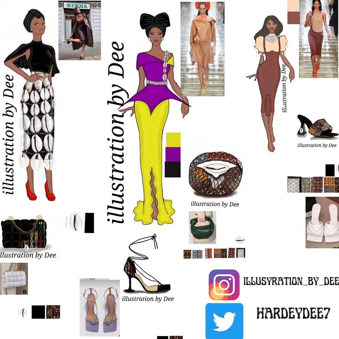 Hardeydee7's tweet photo. Illustrations inspired by Bottega veneta designs infused with afrocentricity my final submission for the naija design project task
@CollectiveNaija 
@BottegaV 
#tdpn22
#thedesignprojectnaija https://t.co/bMsxGzSm8a