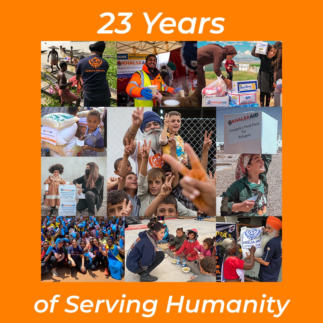 Khalsa_Aid's tweet photo. Since 1999, we have been able to provide crucial aid to millions of people around the world. 

23 years later, we are forever grateful that we are able to continue serving humanity and providing aid wherever it is needed ❤️ 🙏 https://t.co/eCWkP0rKEW