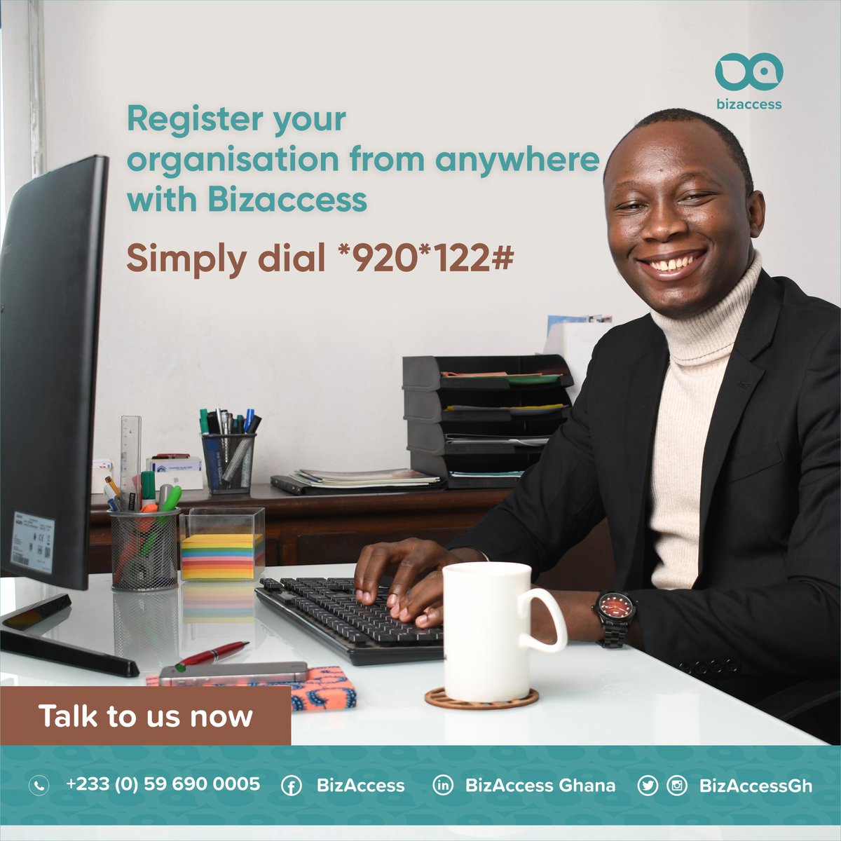 Wondering how to register your organisation?

Do it with BizAccess for a stress-free experience.

Register your:
1. Business name (Sole proprietorships and partnerships)

2. Company (Limited Liability, Unlimited liability)

1/2

#Bizaccess
#startups 
#Entrepreneurship 
#Ghana