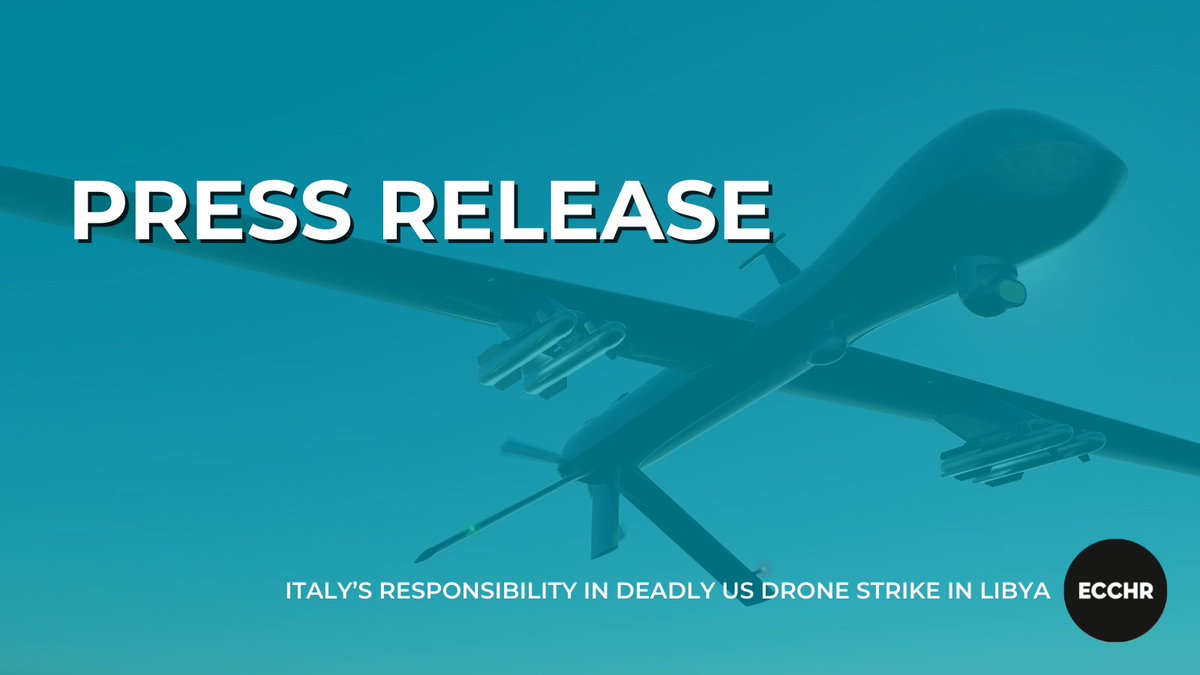 ECCHRBerlin's tweet photo. PRESS RELEASE 

 🇮🇹Italy’s responsibility in deadly US #drone strike in Libya👉 https://t.co/DuyQN4oEnC

Criminal complaint filed against Italian Commander of Naval Air Station Sigonella together with @RetePaceDisarmo and @Reprieve. https://t.co/VGUdOcFf6V