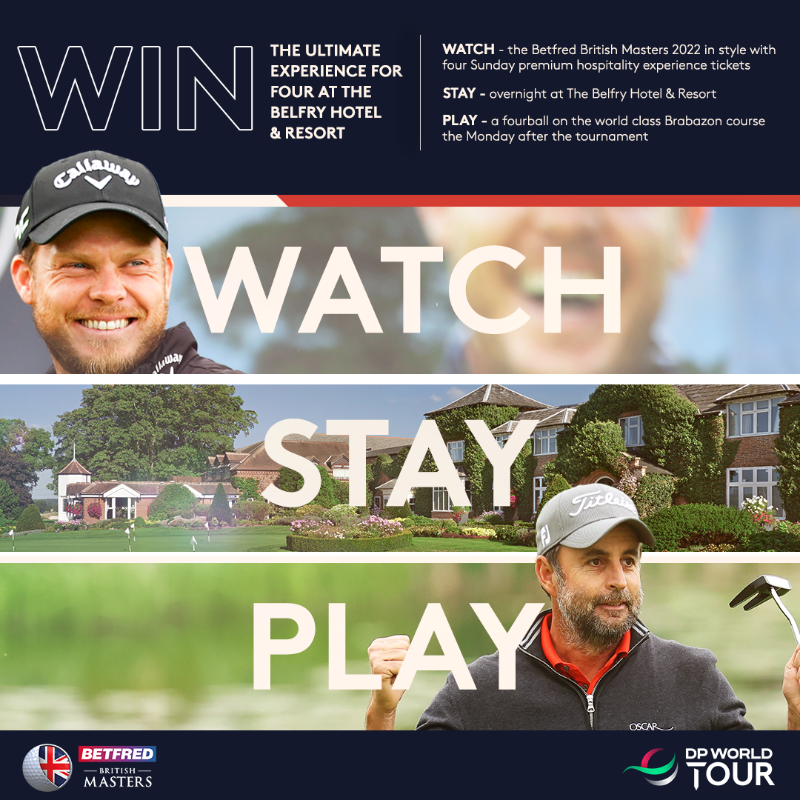 DPWorldTour's tweet photo. COMPETITION 🏌️ 
 
WIN the ultimate experience for four at the Belfry Hotel &amp; Resort for the 2022 Betfred British Masters. Enter now to be in with a chance to win this amazing prize!
 
Competition closes at 23:45 on 12th April 2022. T&amp;Cs Apply.