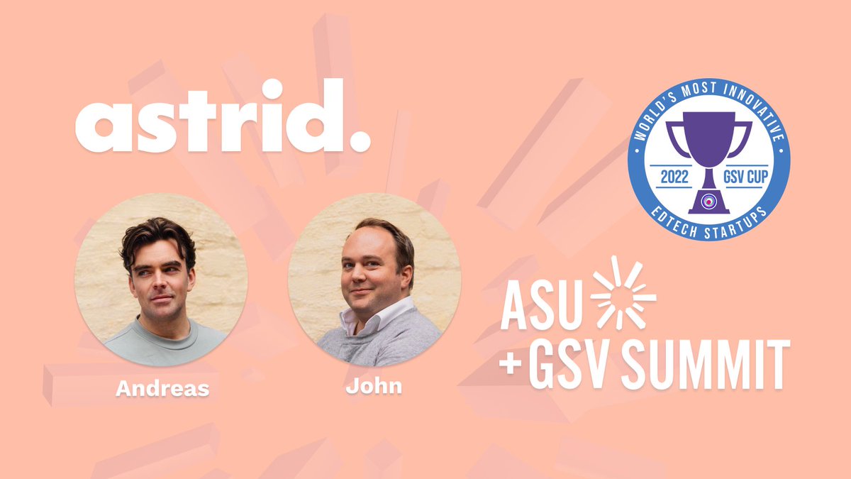 astrideducation's tweet photo. It is time for the @asugsvsummit! Our founders Andreas and @Kristensen_John are in San Diego to share how we are building the future of language learning. We are looking forward to three inspiring days with interesting meetings and events. See you there! https://t.co/AKU5sAn2BK
