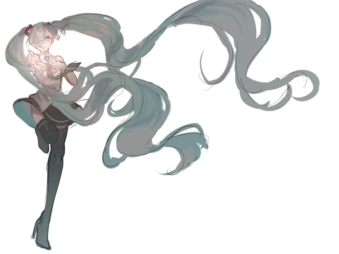 すごい昔に描いたミクの落描き可愛い 
