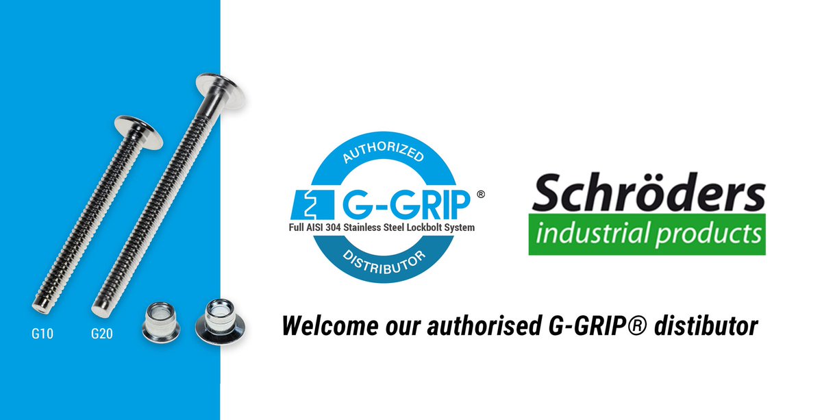 GmbhGoebel's tweet photo. We would like to welcome Schröders Industrial Products from Denmark as our authorised G-GRIP® distributor.
#Schröders #GGRIP #lockbolt https://t.co/LApBitaWTq