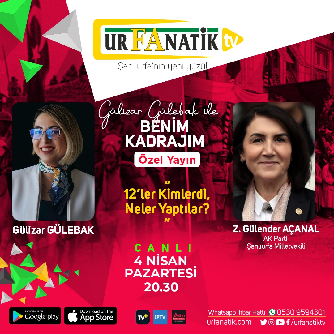 Bu akşam, Urfanatik Gazetesi Genel Yayın Yönetmeni Sayın <a href="/gulizargulebakk/">Gülizar Roza Gülebak</a>'ın konuğu olacağım. Müsait olan hemşehrilerimi yayını izlemeye davet ediyorum. 
🕣Saat 20.30