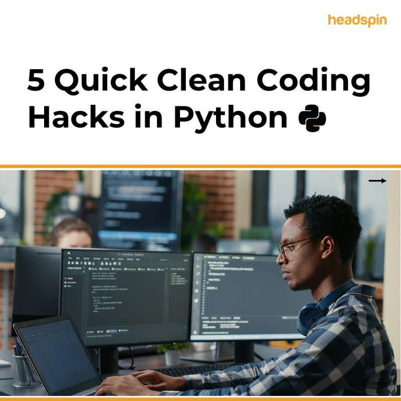headspin_io's tweet photo. For all those Python geeks 🧑‍💻 out there, here are 5 quick clean coding hacks for you to make your coding better. Thank us later 😊.

https://t.co/V8gxuCXCxK

#python #coding #automation #testing