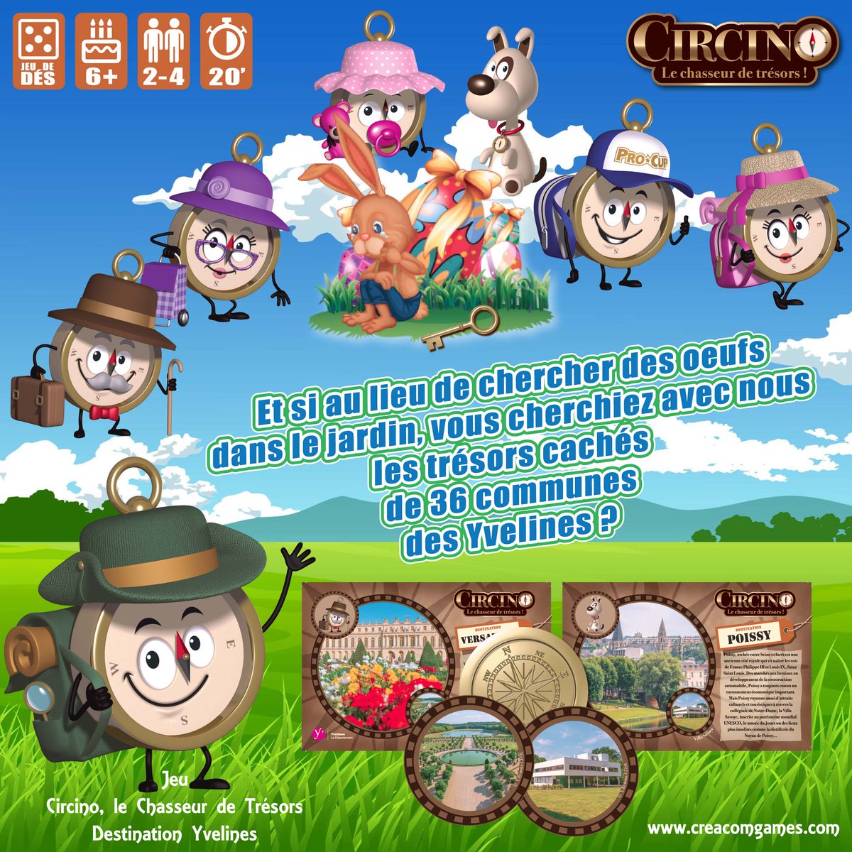 CreacomGames's tweet photo. Circino, le Chasseur de Trésors - Destination Yvelines 🎲
https://t.co/Jxa6Rloz41
#creacomgames #cadeau #pâques #78 #patrimoine #découverte #famille #jeudesociété #jeu @Les_Yvelines   @Ytourisme https://t.co/oRpDHGRuir
