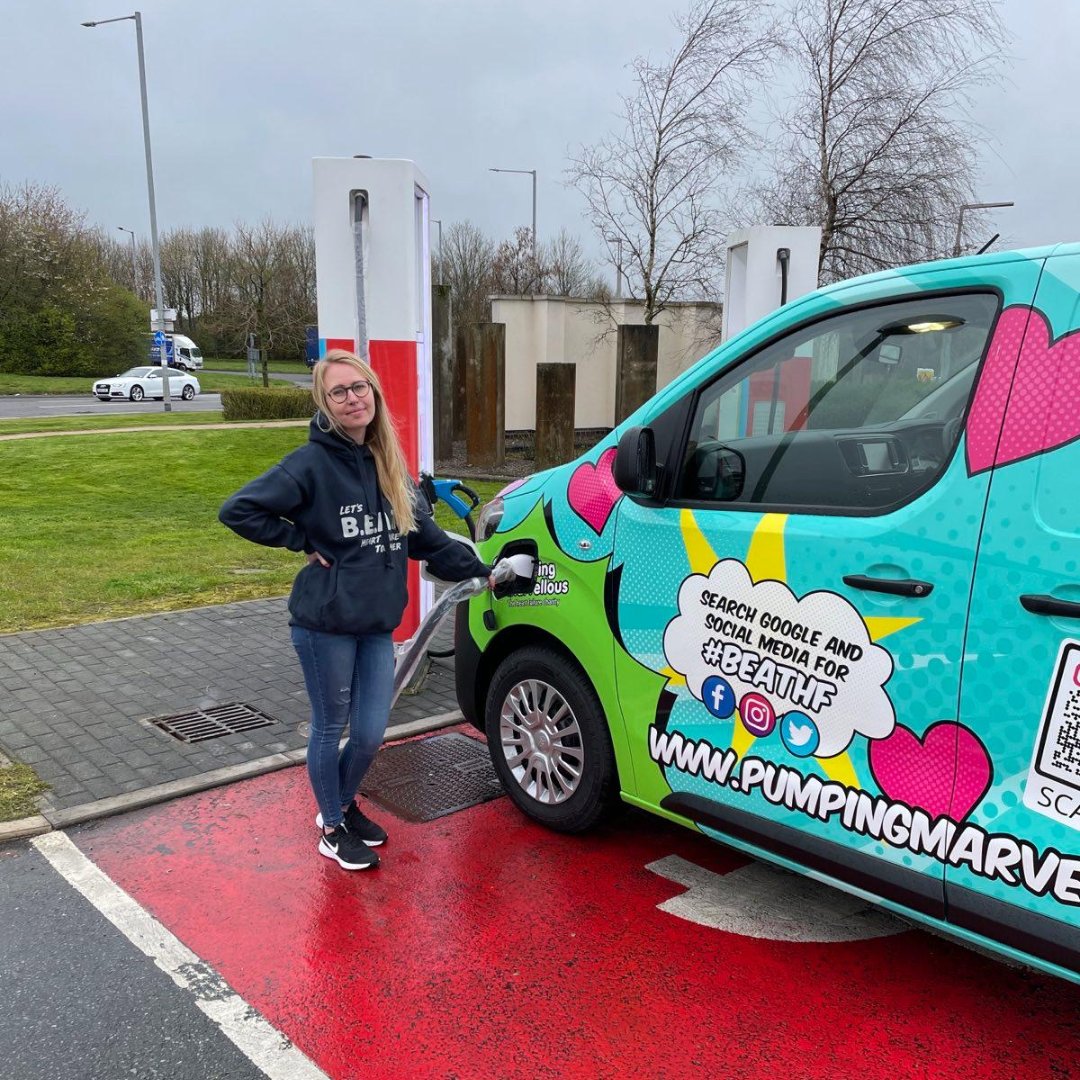 Kate is charging me up ready for my first trip today!

I'll be heading to Stoke and Nottingham to start #TalkingAboutHeartFailure

Keep your eyes out for me on the roads and if you see me take a picture and use #TeamBEATie

Let's #BeatHF together!