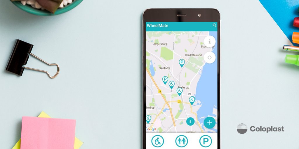 ColoplastCC's tweet photo. #WheelMate, la #app que ayuda a encontrar el parking o el aseo más cercano para hacerte la vida más fácil. ¡Conócela! https://t.co/L0uvUCnRw0 https://t.co/7pV4ATn2s9