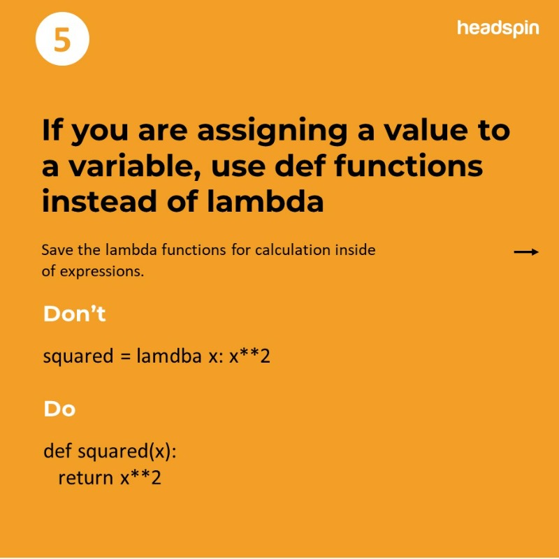 headspin_io's tweet photo. For all those Python geeks 🧑‍💻 out there, here are 5 quick clean coding hacks for you to make your coding better. Thank us later 😊.

https://t.co/V8gxuCXCxK

#python #coding #automation #testing