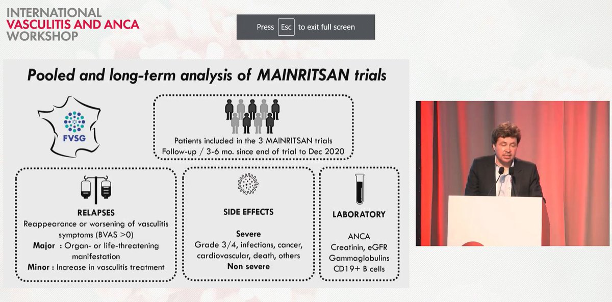 EBRheum's tweet photo. Great talk @TerrierBen, pooled MAINRTISAN data

1. RTX > AZA
2. Fixed > Tailored --> w/longer fu, higher flares w/tailored
3. 18mo RTX ~ 36mo RTX... interesting

Strong presentation &amp; fitting conclusion to a highly influential series of trials, kudos to FVSG! #vasculitis22 https://t.co/elV0ZEbaM3
