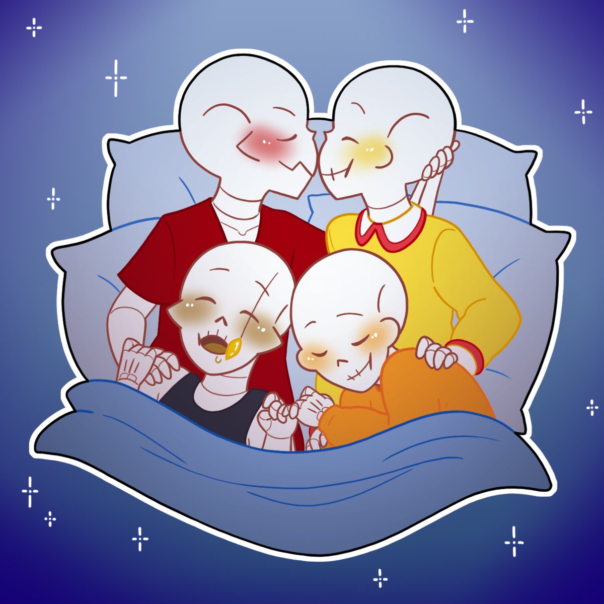 sinncognito's tweet photo. @skelemonths Day 4: Poly with #Papcest OT4 (Papyrus/Edge/Stretch/Slim)!💛❤️🧡🤎 https://t.co/OCBNeAjfnp