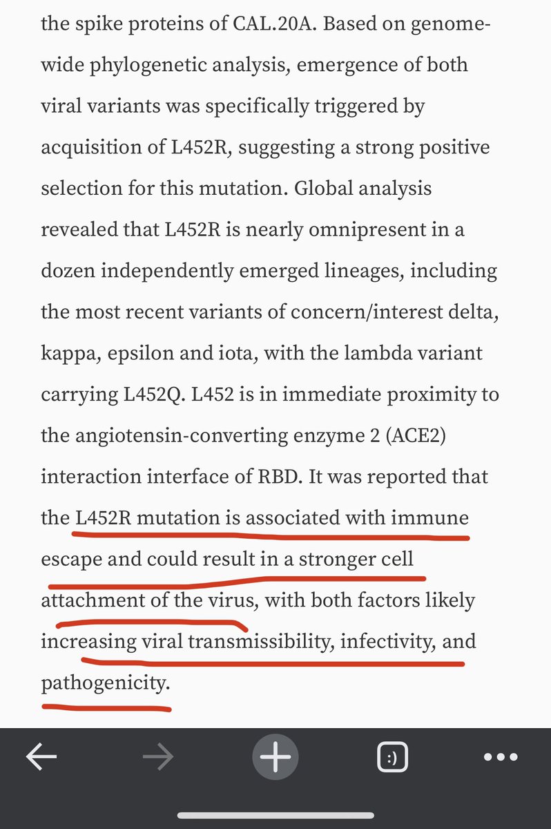 Watching—South Africa may have a new subvariant, 66% dominant—the BA2+L452R group is a  #BA2 subtype that mixes with an infamously bad L452R mutation, found in Delta/Kappa/Lambda, & known to make  #SARSCoV2 more infective & severe. sees early uptick too. https://cov-spectrum.org/explore/South%20Africa/AllSamples/Past6M/variants/international-comparison?aaMutations=S%3AL452R&pangoLineage=BA.2*&