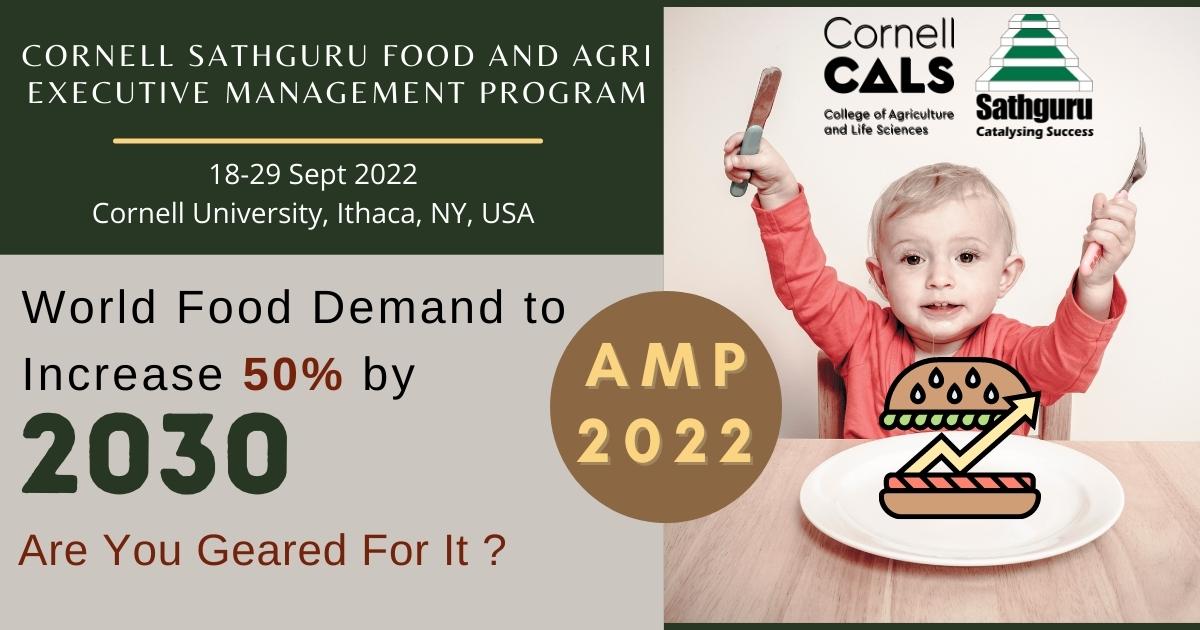 CornellExEdu's tweet photo. What are the reasons driving change in #food choices and increase in food demand? Find out by joining Syed S.H. Rizvi's session in #AMP2022
#CornellUniversity #Sathgurumc #executiveeducation #education #fooddemand #foodvalueaddition #agribusiness #strategy #leadership #learning https://t.co/QlNMA5fsRm
