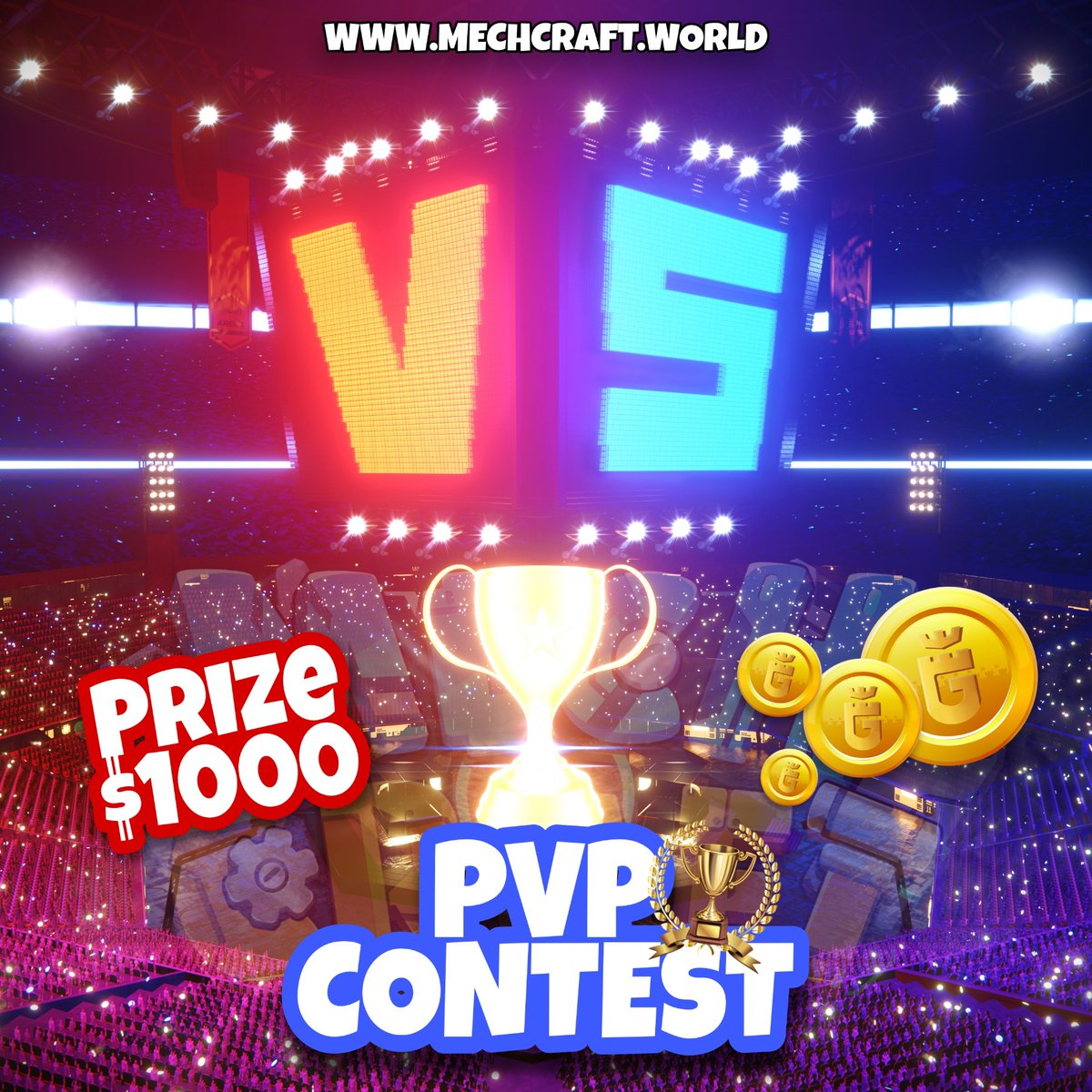 MechcraftWorld's tweet photo. 🎉MechCraft PVP Contest🎉

Prizes: 
🏆$1,000 USDT

Duration
⏳End 30th April 1159pm GMT +8

How to Enter:
1⃣Follow @MechcraftWorld ➕ RT
2⃣Download APK🎮Play Now
🔽🔽🔽🔽
🔗https://t.co/Jx964O16Rc
3⃣Win at least 50 trophy in the game (show proof)

📌ONLY one winner! https://t.co/aO7h2W2ain