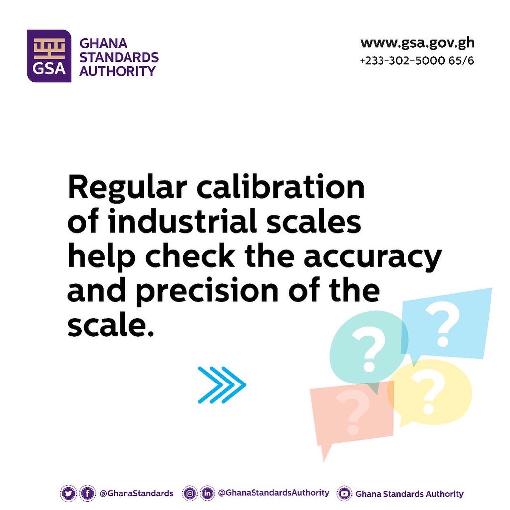 GhanaStandards's tweet photo. Why is Calibration necessary?
Calibration is the comparison of measurement values delivered by a device under test with those of a calibration standard of known accuracy.
#calibration #weights #measurement #scales #weighingdevices #measuringdevices #accuracy https://t.co/5tSgMgmFqO