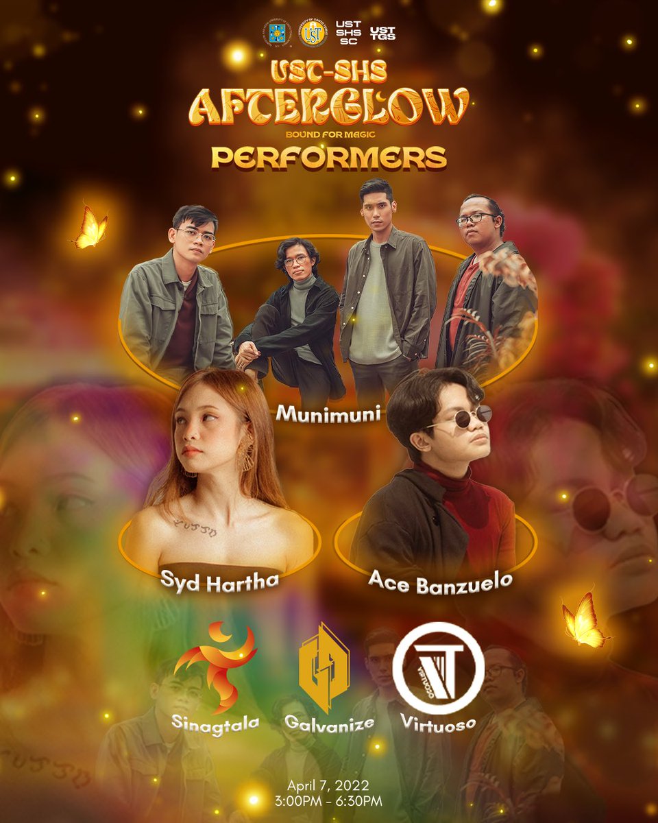 ustshssc's tweet photo. The lights went out as fireflies and butterflies scintillate the skies. ✨

And… TONIGHT, 

we welcome the line-up of performers in The UST-SHS Afterglow: Bound for Magic!

Move your bodies with glances and smiles as you turn to each other along the beats of their melody. https://t.co/yFzk6qlOj1