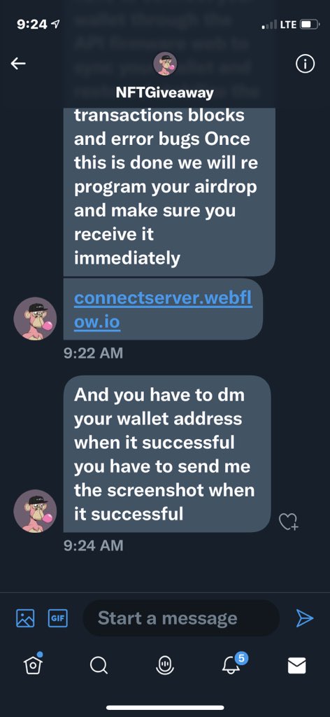 Chefstevewilson's tweet photo. This guy thinks Iโm an idiotโฆ I love #scammers #nft #nftlove #NFTCommunitys #funwithscammers #LFG https://t.co/39HUMBnLE2