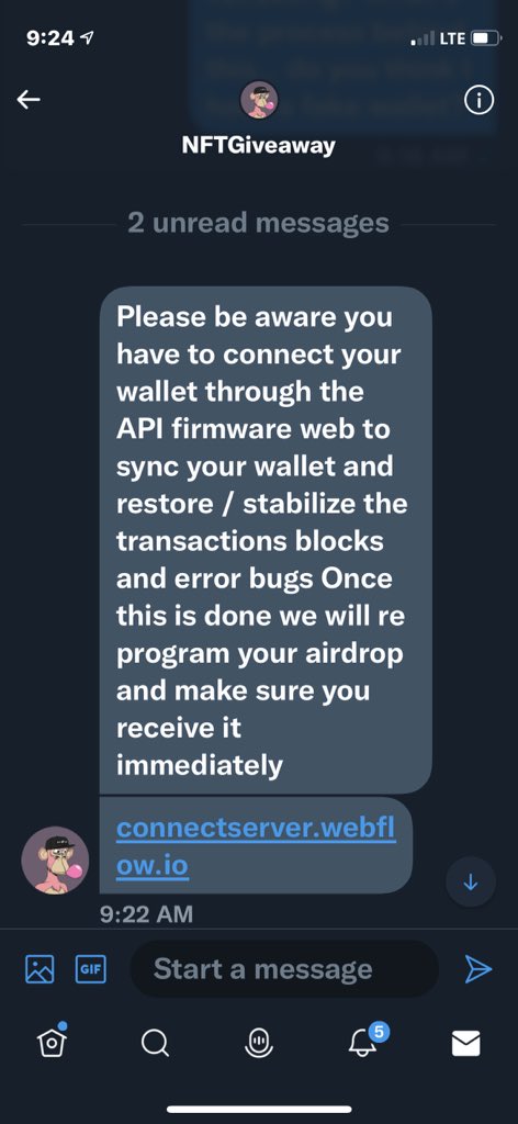 Chefstevewilson's tweet photo. This guy thinks Iโm an idiotโฆ I love #scammers #nft #nftlove #NFTCommunitys #funwithscammers #LFG https://t.co/39HUMBnLE2