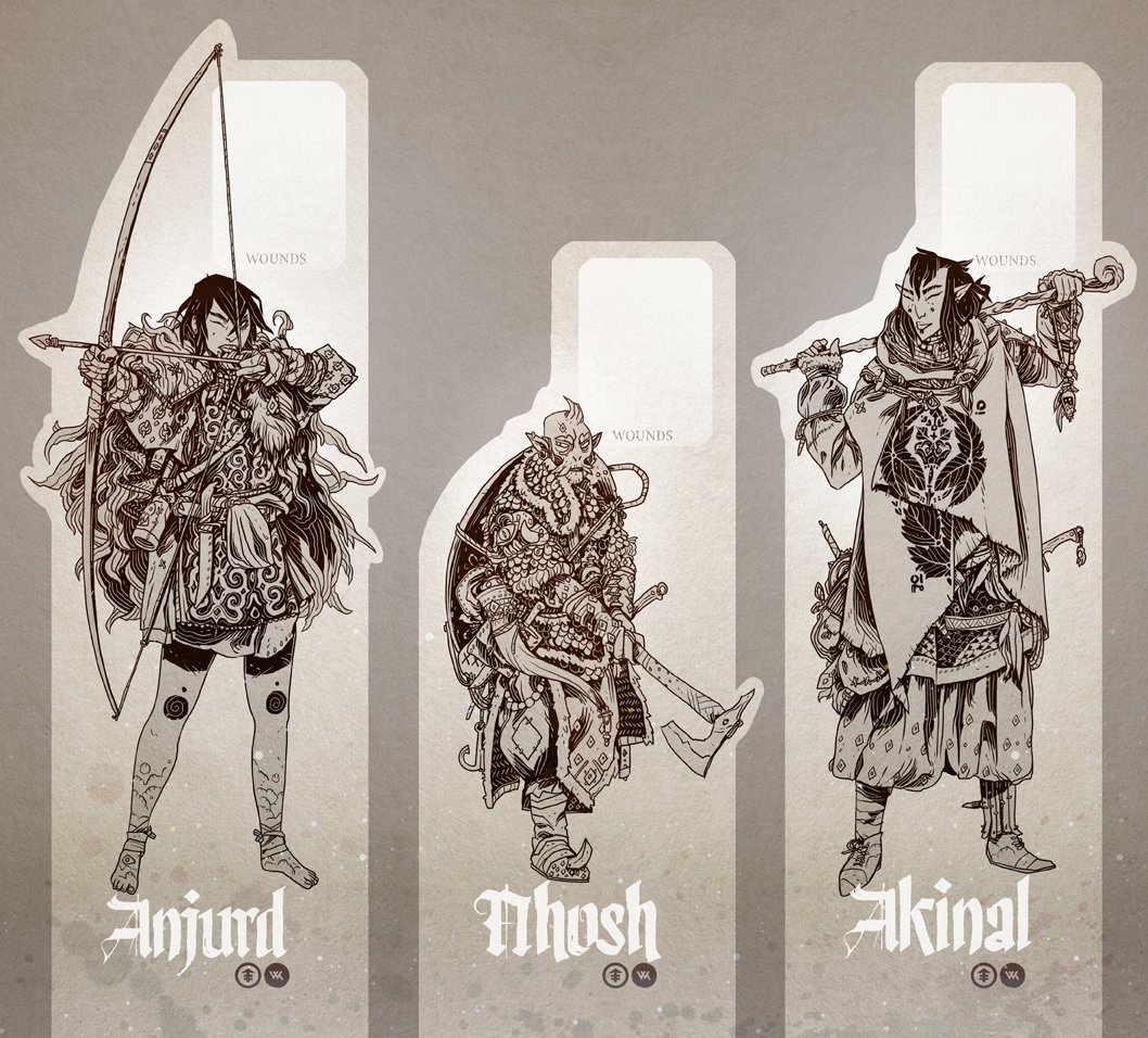 Looking through old work and finding these standees I did for a symbaroum game.