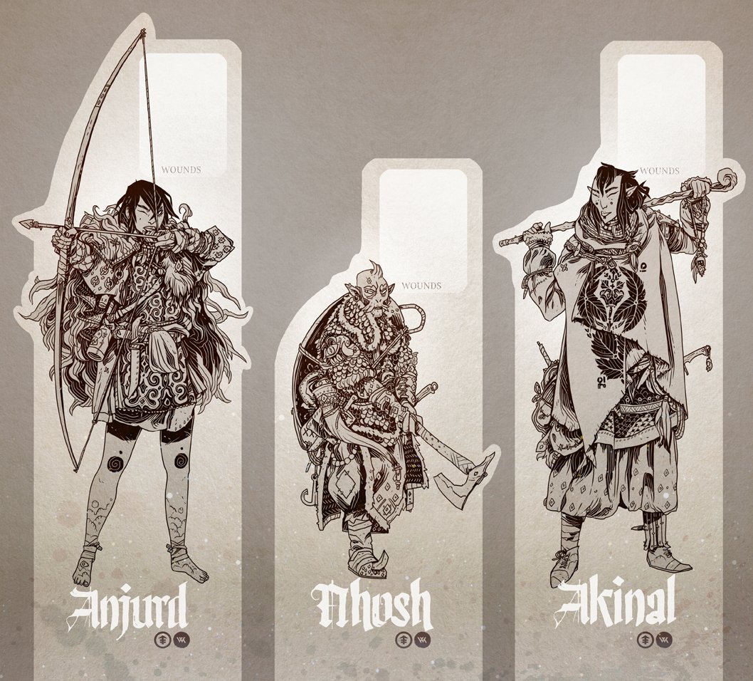 Looking through old work and finding these standees I did for a symbaroum game. 