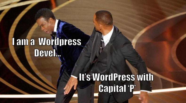 wpmetcom's tweet photo. Going with The Trend 😃😃
#WordPress #ChrisRockvsWillsmith #WordPressMeme https://t.co/7yphWvFN9G