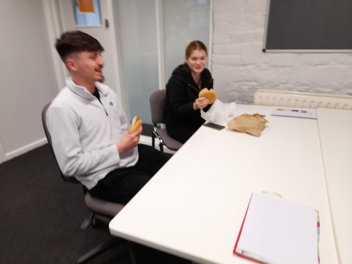 ActLuke's tweet photo. To celebrate the new Jobs Growth Wales+ contract, the learners at Bridgend @acttrainingltd have been enjoying a Breakfast treat #acttraining #breakfast #newbeginnings https://t.co/41iJmN50Ka