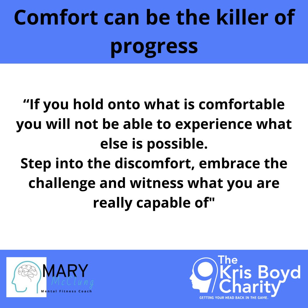 krisboydcharity's tweet photo. Comfort will keep you exactly where you are, if that is not where you want to be then do something different.
#thekrisboydcharity #mentalfitness #marymcclung #healthfix #kiltwalk2022 #kiltwalk #fitness https://t.co/FXm15JxrCV