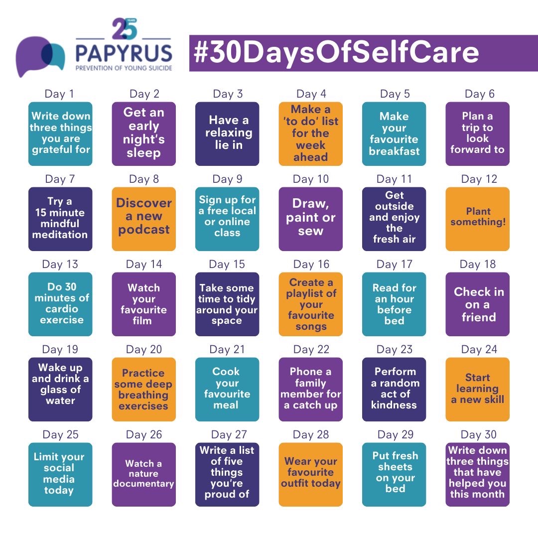 MoultonCollege's tweet photo. #30DaysOfSelfCare
Our student and staff wellbeing is our priority so over the break why not try a new habit with 30 days of self care. You are important and worth some tlc. #MoultonMade https://t.co/xOiRWDOrVt