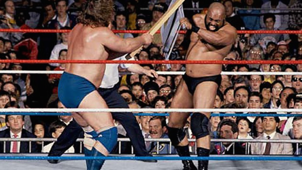 andrewnicol111's tweet photo. 'HACKSAW' JIM DUGGAN vs BAD NEWS BROWN. This match ended in a double DQ. Duggan 5 points, Bad News 5 points #wwe #wwf #wrestling #wrestlemania #hacksawjimduggan #badnewsbrown #80swrestling #80swwf #classicwwf #classicwrestling #oldschoolwrestling #vintagewwe #wwfgoldenera https://t.co/CoPvOEL2jH