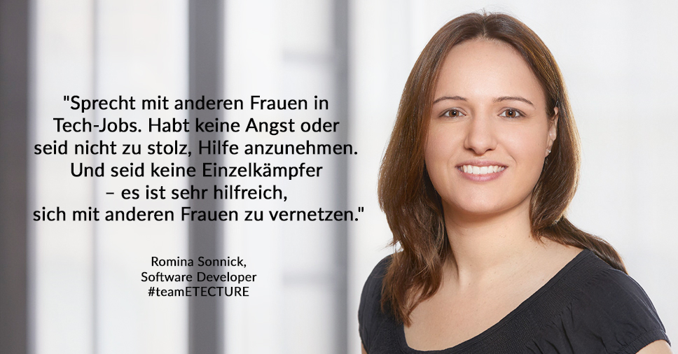 📢femmegineering – #Interview|s mit Frauen in der Tech-Branche
Heute: Romina Sonnick, Software Developer im #teamETECTURE
etecture.de/karriere/artik…
Wir wollen mehr Frauen in der Tech-Branche sehen &amp; die inspirieren, die zögern, sich der Herausforderung zu stellen. 
#womeninit