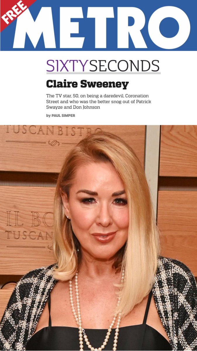 What amazing first week with Claire Sweeney. Discover here the interview made for Metro. Full article 👉🏻 cutt.ly/HD4cUoT Book Next Claire Sweeney Show 👉🏻 cutt.ly/qD4vyrC