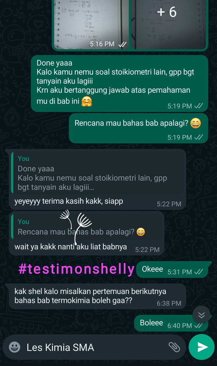 shellyyy06's tweet photo. 138. #testimonshelly #tutoranshelly
Les Persiapan UTBK Kimia 😍

❝📨 @shellyyy06❞

╭┈─ Tutor ೄྀ࿐ ˊˎ

╰┈─➤ KIMIA
╰┈─➤ BIOLOGI
╰┈─➤ BIOKIMIA https://t.co/NAXGWkv7hw