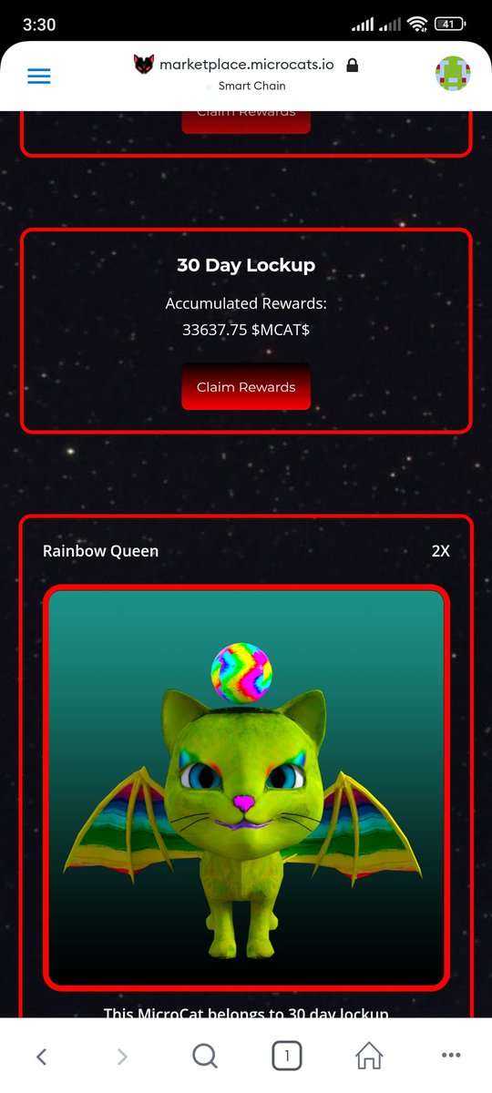 J_3thplayer's tweet photo. @ALiHowari7 @binance @MikeTyson @jeffrhood @cz_binance @HelenHaiyu @TheBinanceNFT @microcatsbsc #NFTs staking apy is amazing #microcats earn passive $MCATS token https://t.co/ZvRzkLPTod