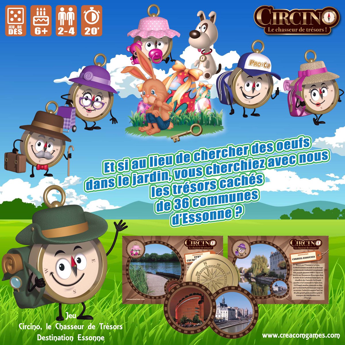 CreacomGames's tweet photo. Circino, le Chasseur de Trésors - Destination Essonne 🎲
https://t.co/j7ougELVfR
#creacomgames #cadeau #pâques #91 #patrimoine #découverte #famille #jeudesociété #jeu 
@CDEssonne @Essonnetourisme https://t.co/RPFO75HEEm