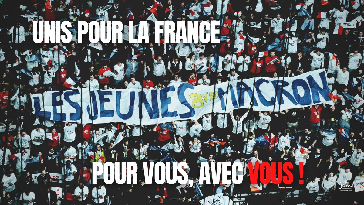 Jeunesenmarche's tweet photo. 🇫🇷 Les 10 et 24 avril, agissons pour continuer de réformer la France. 

🗳 Un vote : @EmmanuelMacron ! 
Notre projet 👉🏼 https://t.co/hZQZLtpNln 

Envie de vous engager pour transformer la France à nos côtés ? 
👉🏼 https://t.co/y3JxluXwHE https://t.co/s8LaTWmac7