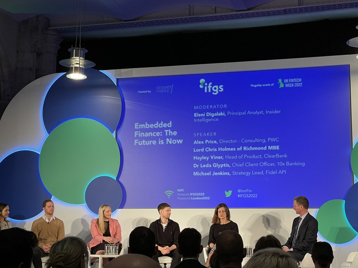 Great panel at <a href="/InnFin/">Innovate Finance</a> IFGS, taking all things Embedded Finance