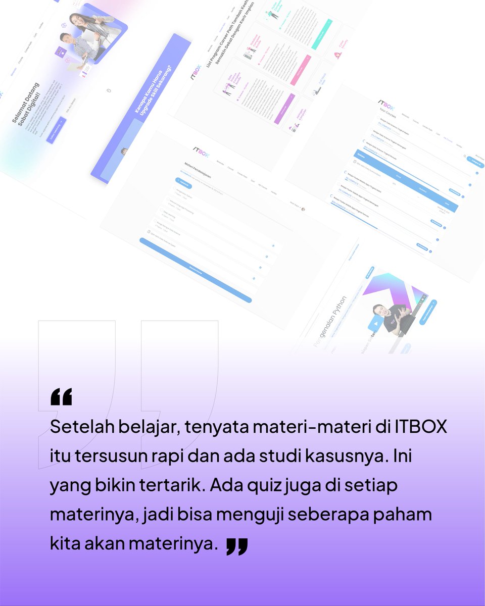 itbox_id's tweet photo. Belajar Full Stack Web Developer sejak SMA? Why not?!
Seperti Azsa, siswa asal Depok yang belajar Full Stack Web Developer sejak SMA!🤠
Ingin ikuti jejak Azsa? Yuk belajar bersama ITBOX!
#itbox #solusipintarbelajardigital #sobatdigital #kursusit #belajarit #fullstackdeveloper https://t.co/QXzXpV6Oq6