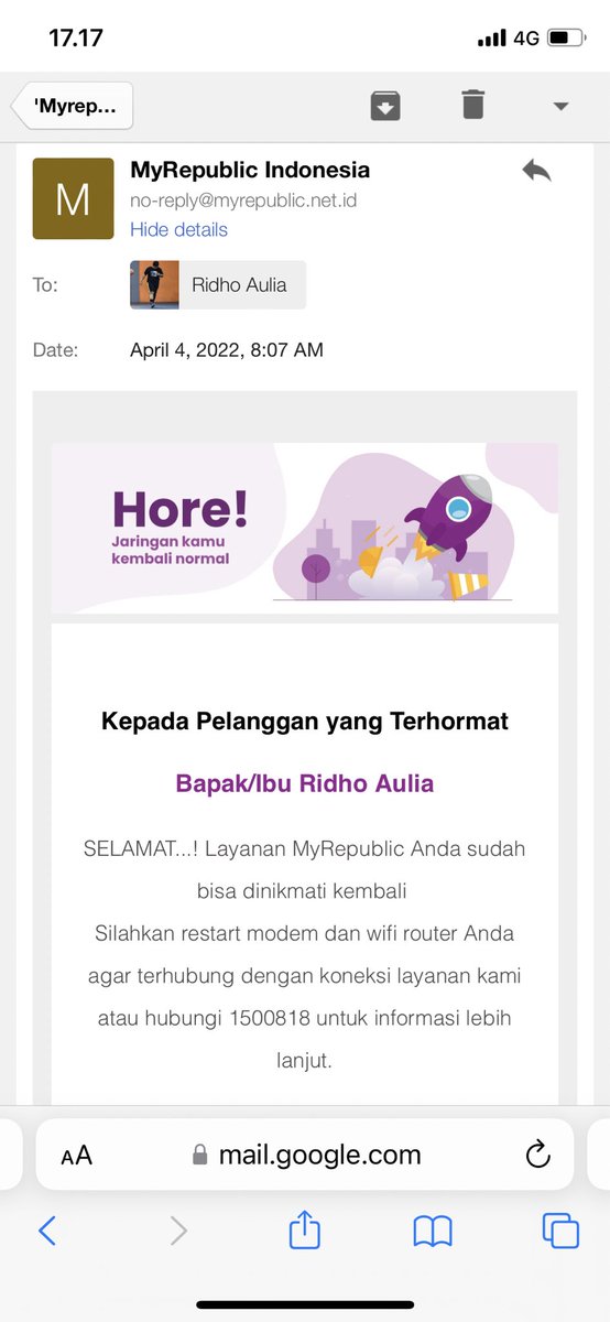 ridhoodho's tweet photo. Tolonglahhh puasa2 jgn bikin emosi!!!! Katanya ada maintenance dan udah selesai, tapi sampe gini hari masih redloss!!!! ID: 1212807 @MyRepublicID https://t.co/h6vgI4iott