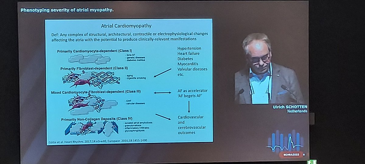 AritaArtola's tweet photo. Phenotyping severity of atrial myopathy. Endomysial fibrosis and AF. Also with important sex differences. Great start of the symposium in atrial myopathy. #EHRA2022 @UliSchotten #RACEV https://t.co/3gwa1sW816