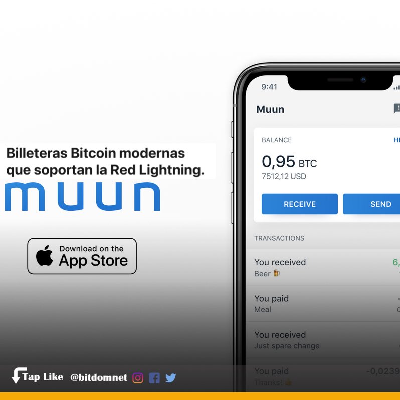 MKD54_'s tweet photo. La billetera #Muun es la forma más fácil de comenzar si lo que quieres es tener un solo saldo y pagar/recibir de la manera tradicional o #Lightning de la misa forma.
No es de custodia, tienes un control completo de tus llaves
#bitdomnet https://t.co/qEWn99W84A