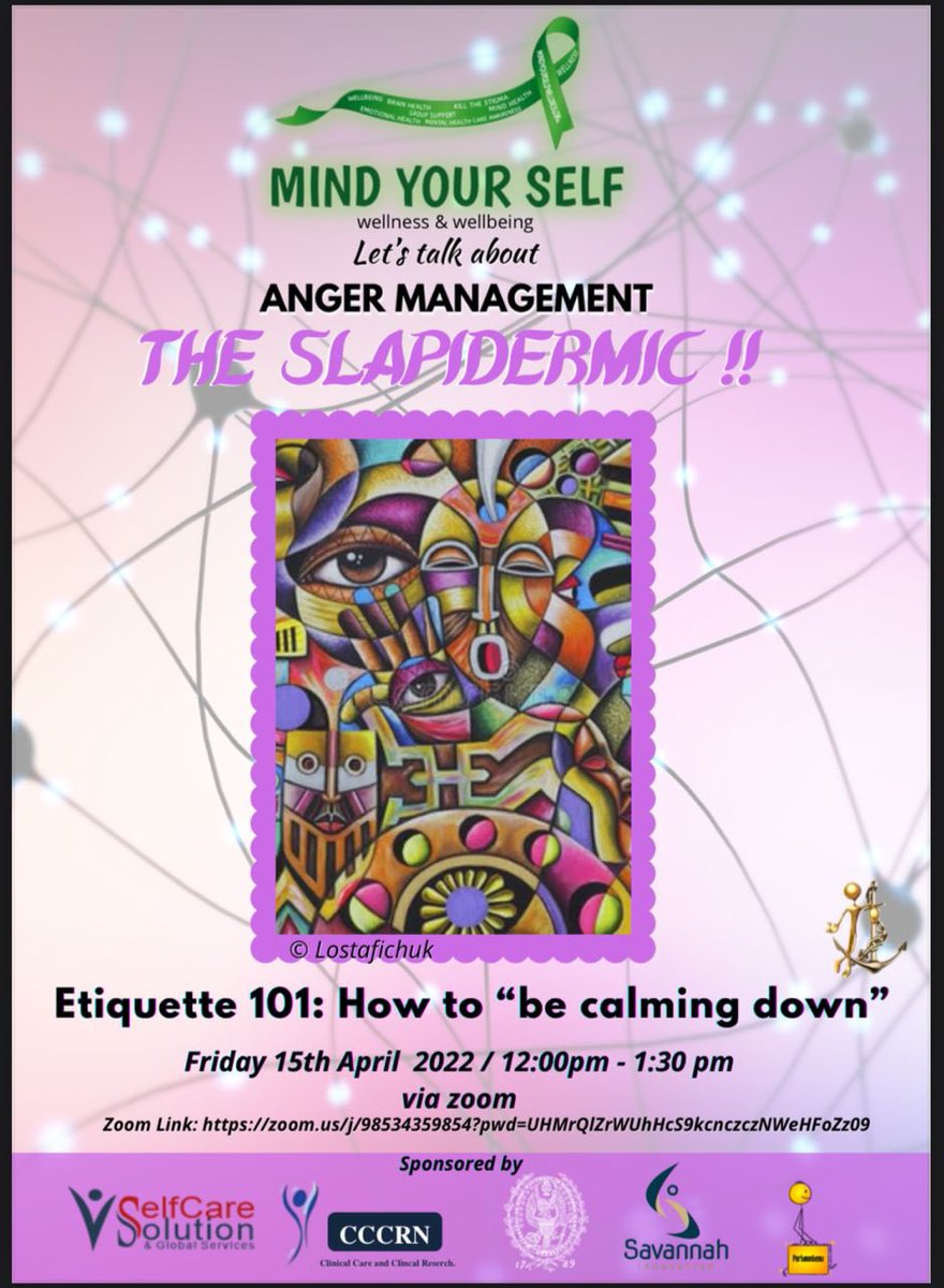 Mysmhi's tweet photo. When is violence okay? 

_Is violence ever okay?_

It’s been a bit of a slapidermic out there but join us as we discuss *Mind* ing *Your* *Self*-control no matter the deemed or real provocation.

Date: 15th April 2022
Time: 12noon - 1:30pm

https://t.co/J6Cc2oFk69
#violence https://t.co/j1EZMOvXrP